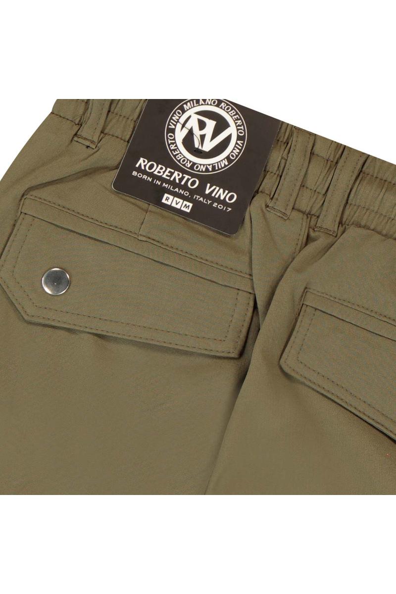 מכנסי דגמ"ח ROBERTO VINO לוגו מותג בצד לילדים Green / 4Y