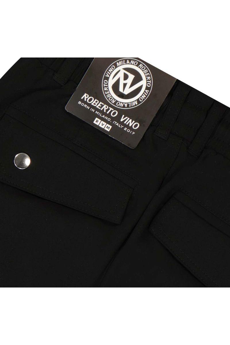 מכנסי דגמ"ח ROBERTO VINO לוגו מותג בצד לילדים Black / 4Y