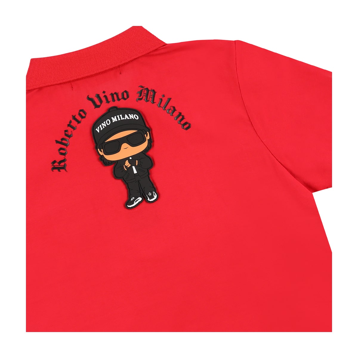 חולצת פולו סגירת ריצ'רץ' לוגו אחורי ממותג ROBERTO VINO ילדים