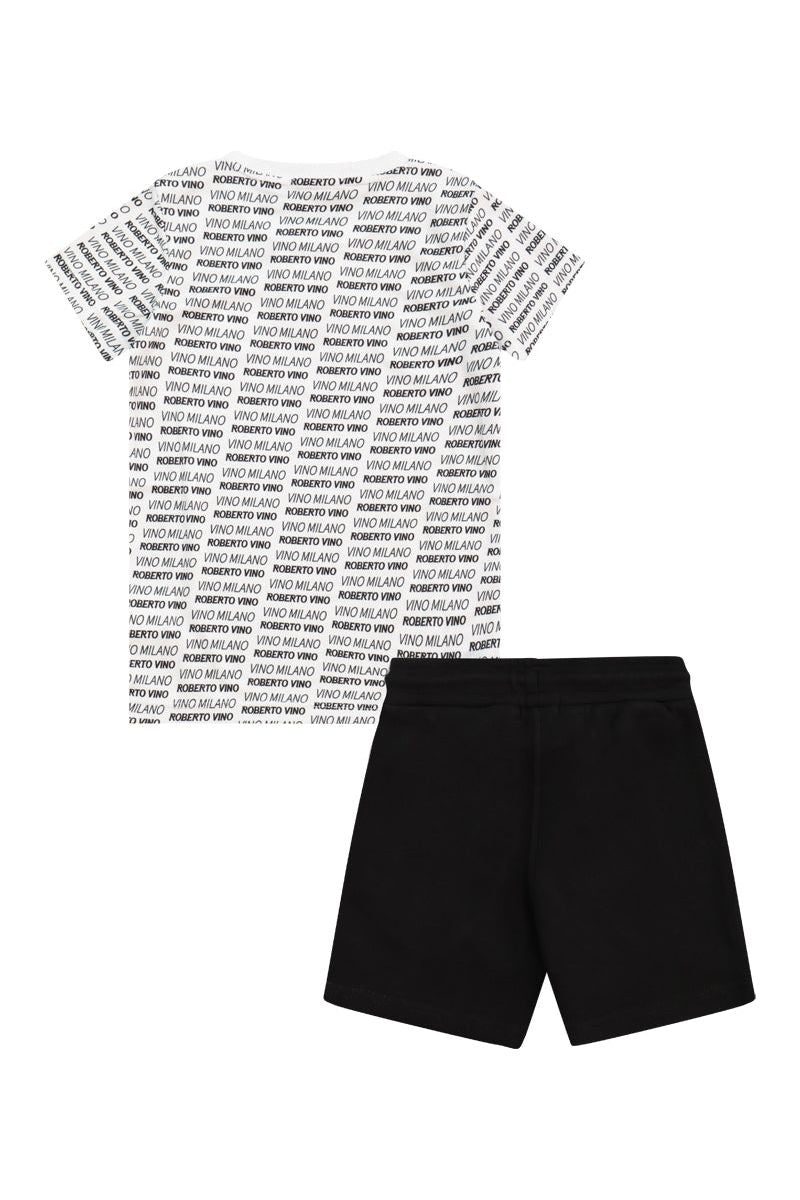 חליפת ROBERTO VINO לוגו מותג מונוגרמה לילדים Black / 4Y