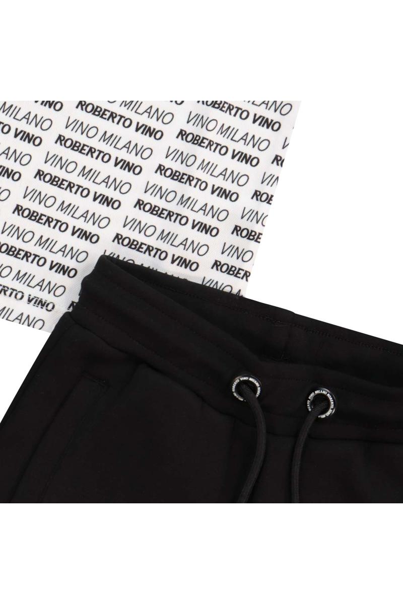 חליפת ROBERTO VINO לוגו מותג מונוגרמה לילדים Black / 4Y