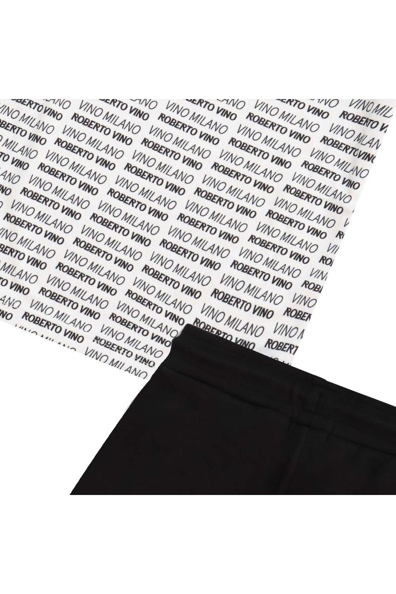 חליפת ROBERTO VINO לוגו מותג מונוגרמה לילדים Black / 4Y