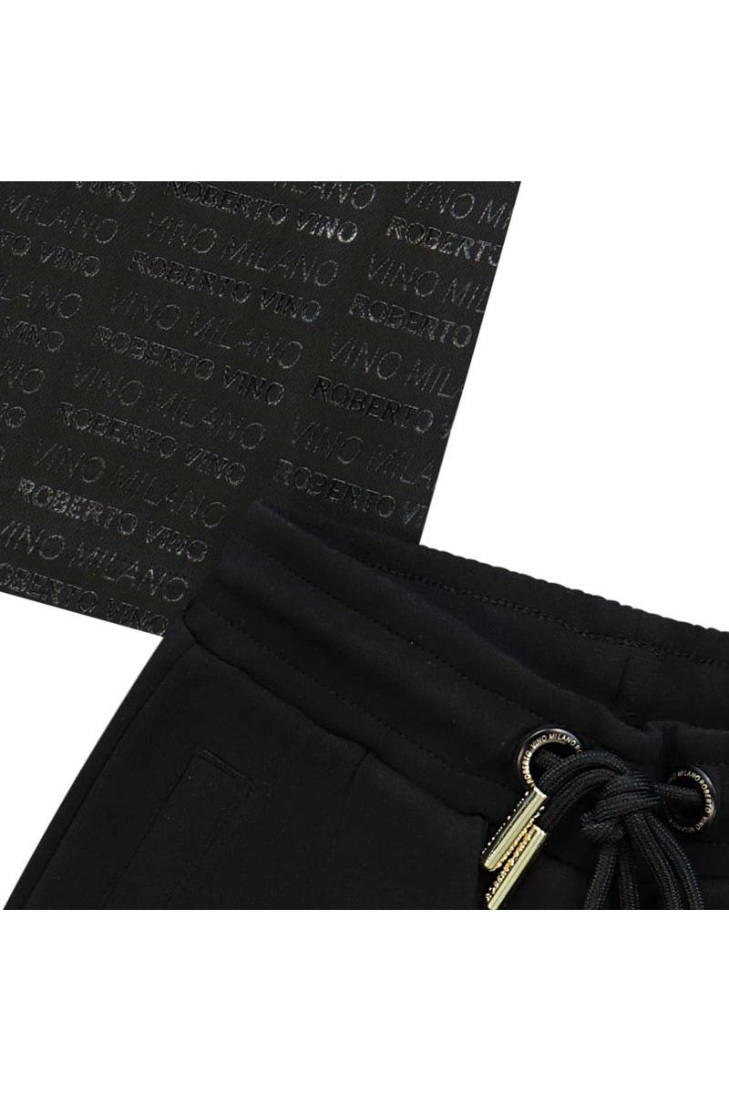 חליפת ROBERTO VINO לוגו מותג מונוגרמה לתינוקות Black / 3-6M