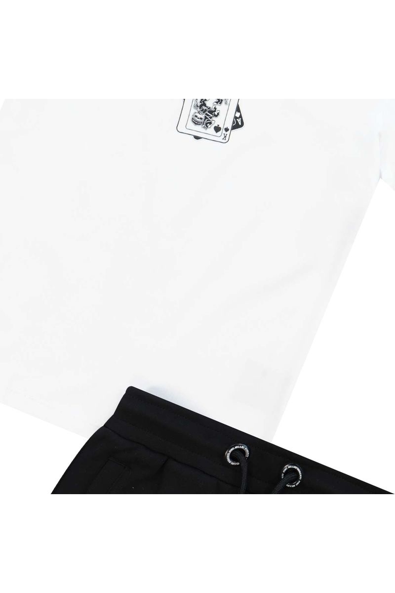 חליפת ROBERTO VINO עיצוב קלפים באמצע ובגב לילדים White / 4Y