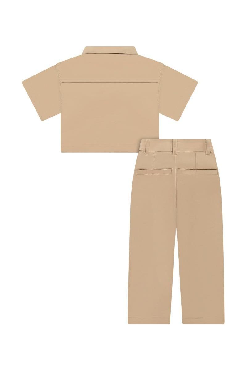 חליפת פרימיום ROBERTO VINO כיס בצד לילדות Brown / 4Y