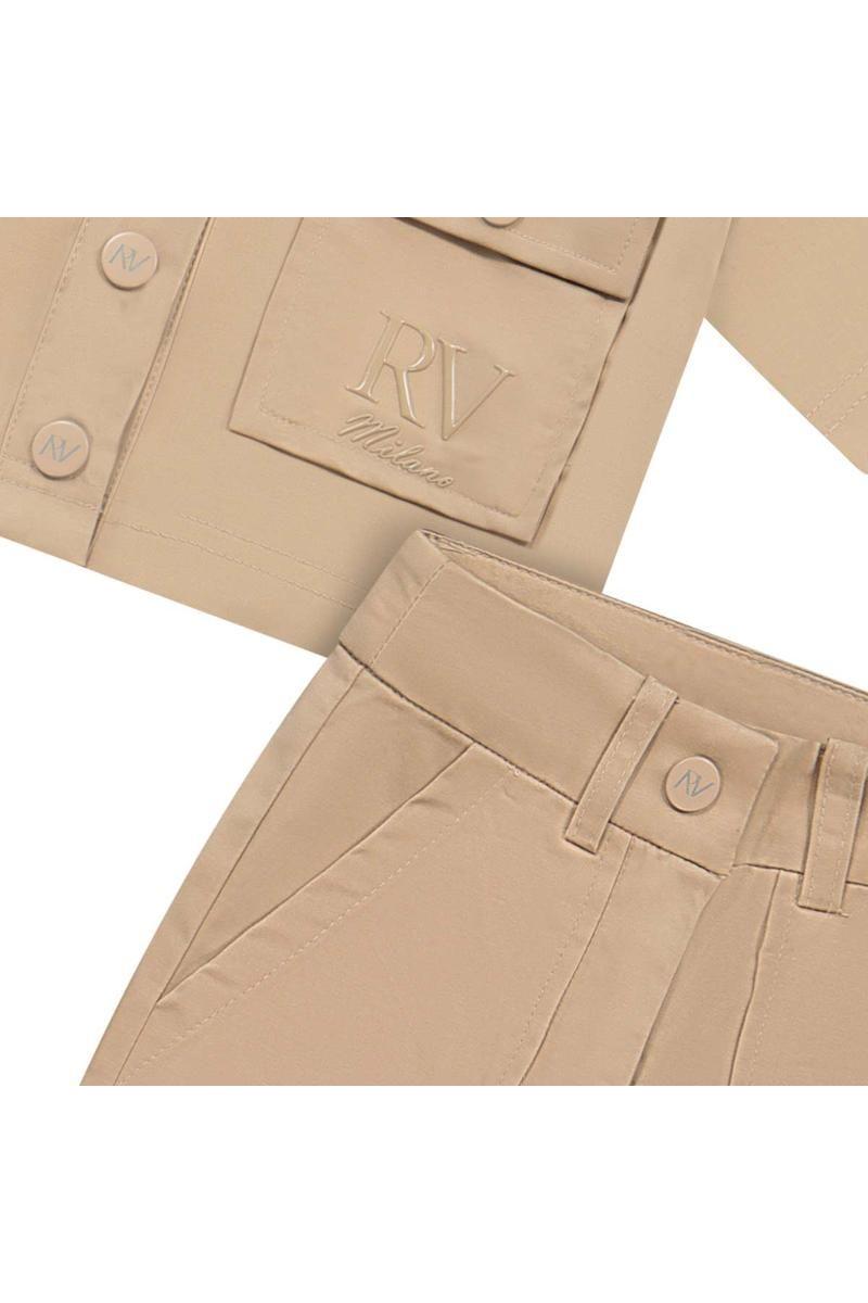 חליפת פרימיום ROBERTO VINO כיס בצד לילדות Brown / 4Y