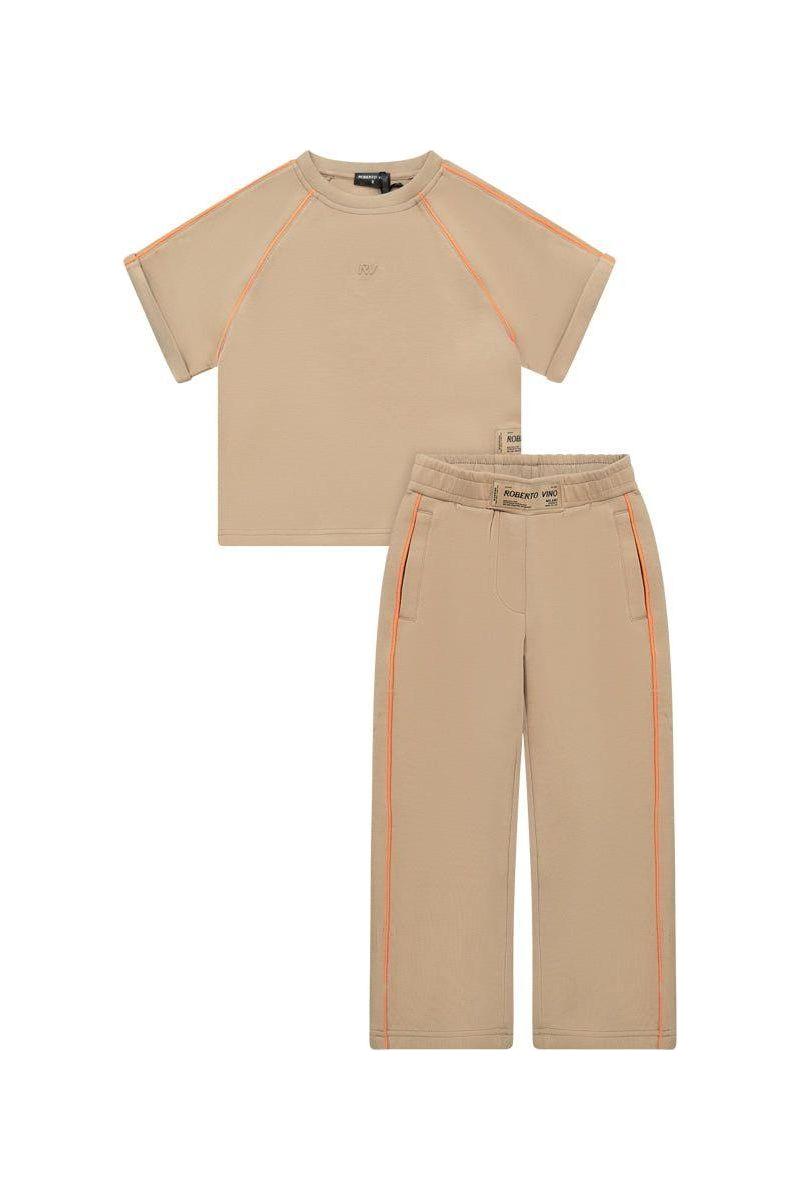 חליפת ROBERTO VINO לוגו מותג באמצע לילדות Brown / 4Y