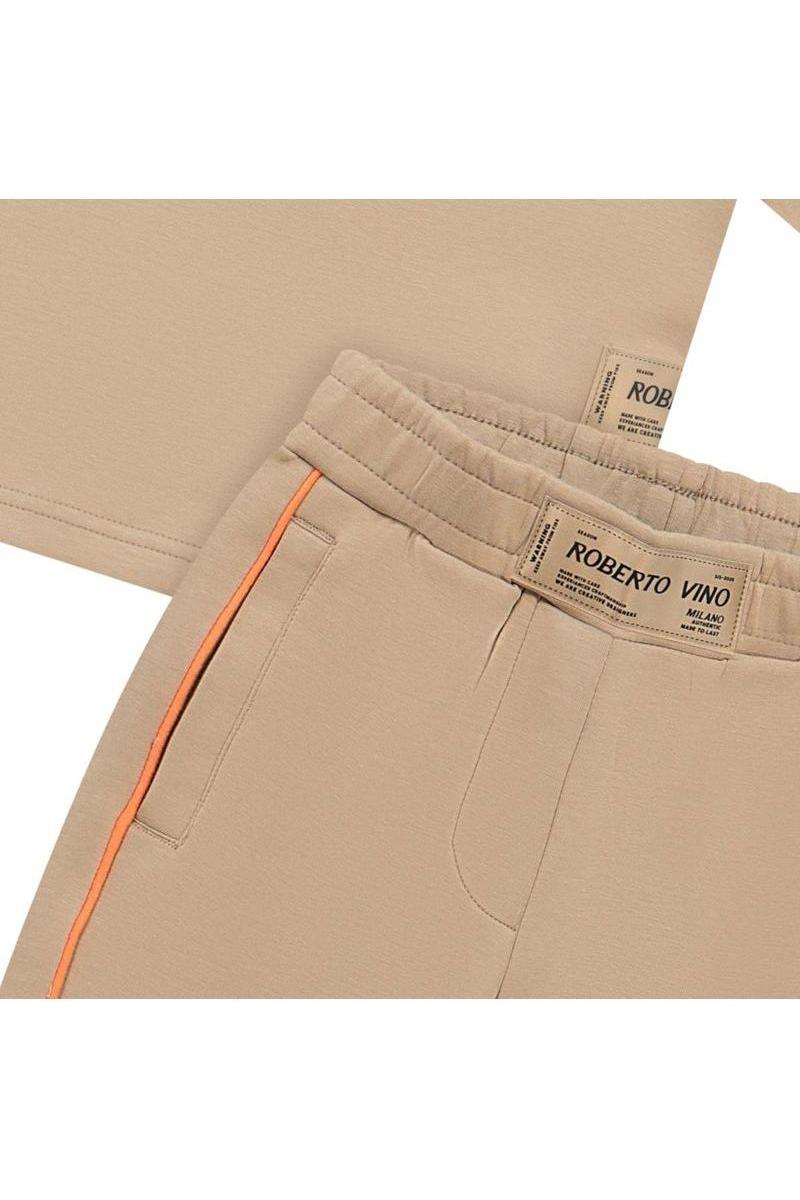 חליפת ROBERTO VINO לוגו מותג באמצע לילדות Brown / 4Y