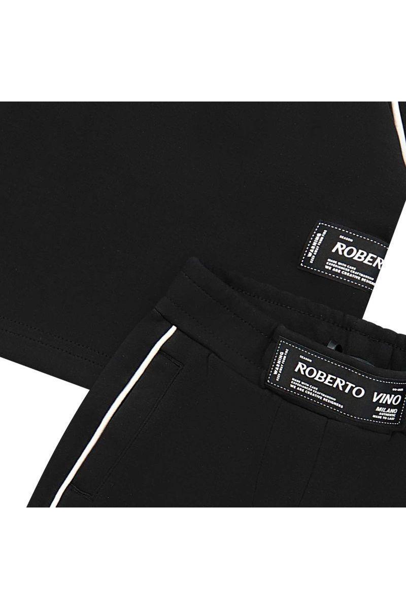 חליפת ROBERTO VINO לוגו מותג באמצע לילדות Black / 4Y