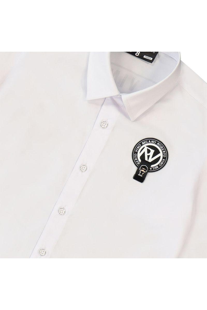 חולצה מכופתרת ROBERTO VINO הדפס לוגו אחורי לילדים