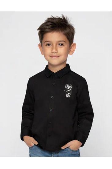 חולצה מכופתרת ROBERTO VINO CLASSIC מחויטת לילדים Black / 4Y