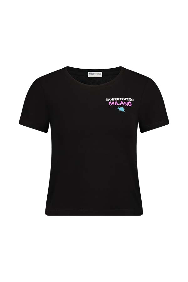 חולצת טי שירט ROBERTO VINO בצבע שחור לנשים Black / L