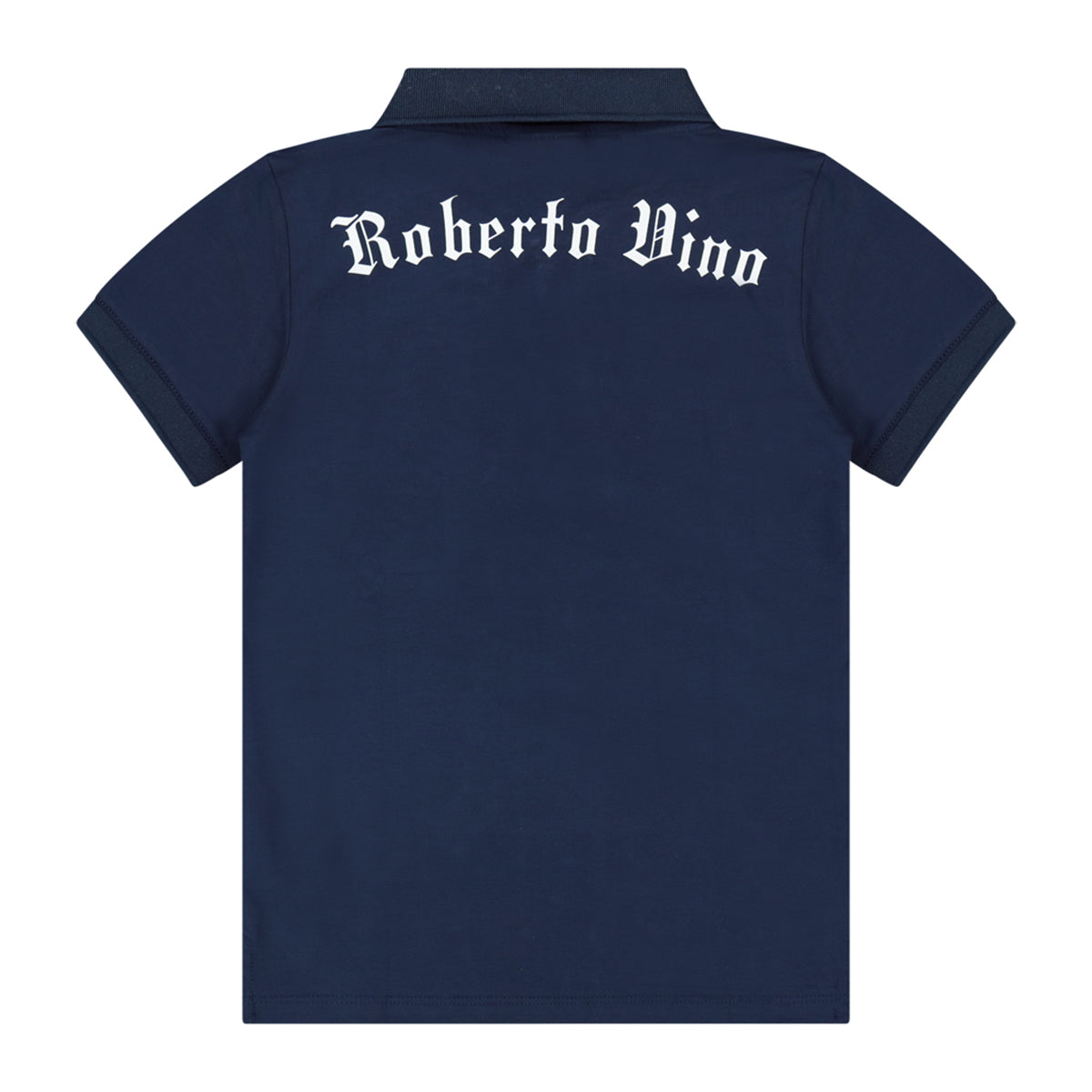 חולצת צווארון ROBERTO VINO הדפס לוגו אחורי לילדים