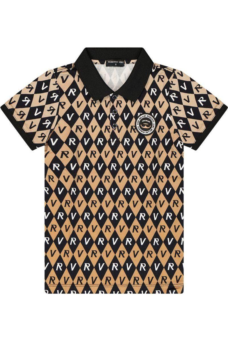 חולצת צווארון ROBERTO VINO בעיצוב דמוי יהלומים לילדים