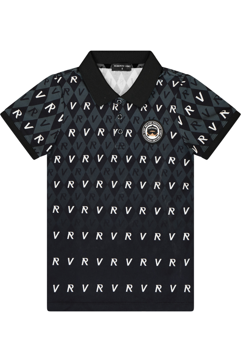 חולצת צווארון ROBERTO VINO בעיצוב דמוי יהלומים לתינוקות Black / 3-6M