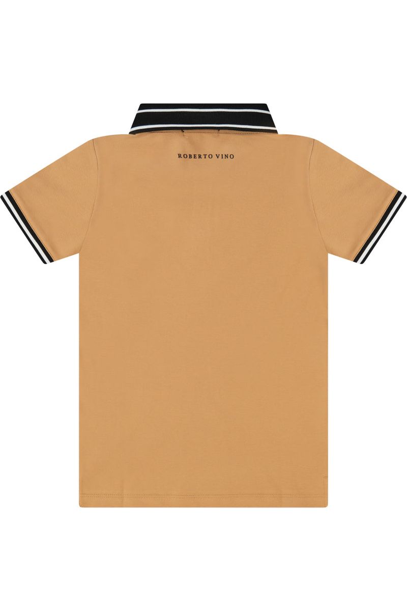 חולצת צווארון ROBERTO VINO אלגנטית  וצווארון מפוספס לילדים Brown / 4Y