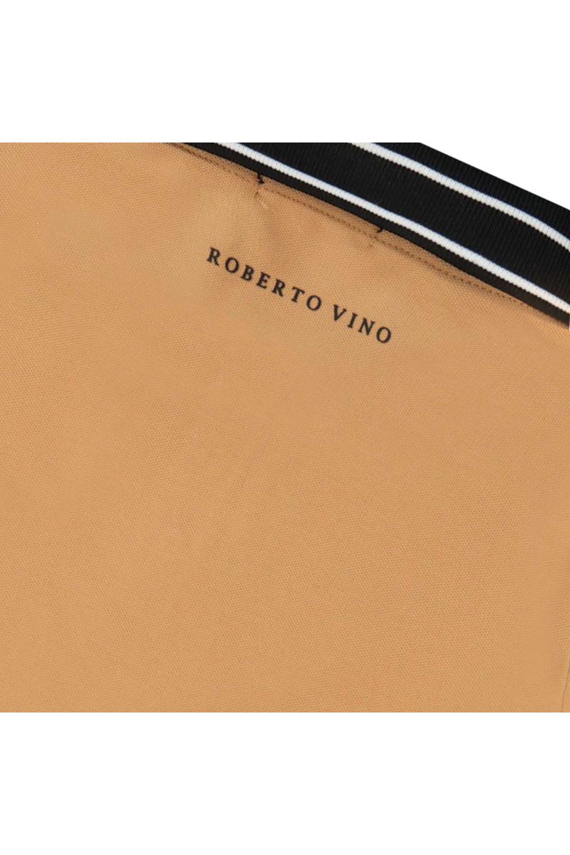 חולצת צווארון ROBERTO VINO אלגנטית  וצווארון מפוספס לילדים Brown / 4Y