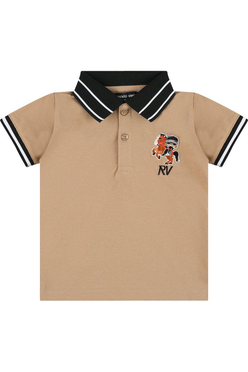 חולצת צווארון ROBERTO VINO אלגנטית  וצווארון מפוספס לתינוקות Brown / 3-6M