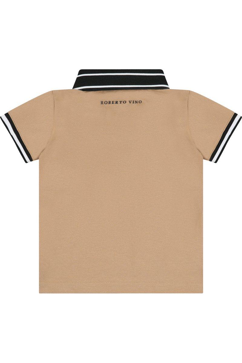 חולצת צווארון ROBERTO VINO אלגנטית  וצווארון מפוספס לתינוקות Brown / 3-6M