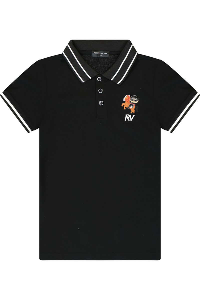 חולצת צווארון ROBERTO VINO אלגנטית  וצווארון מפוספס לתינוקות Black / 3-6M