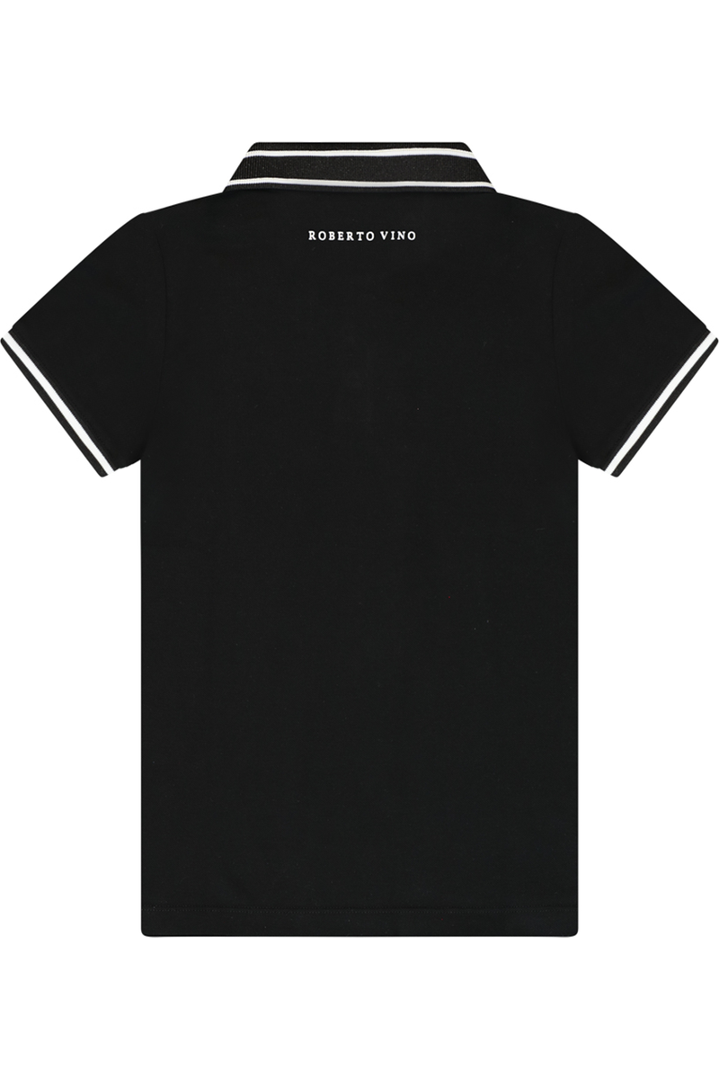 חולצת צווארון ROBERTO VINO אלגנטית  וצווארון מפוספס לתינוקות Black / 3-6M