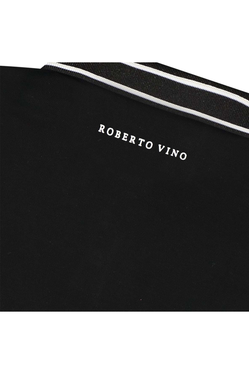 חולצת צווארון ROBERTO VINO אלגנטית  וצווארון מפוספס לתינוקות Black / 3-6M