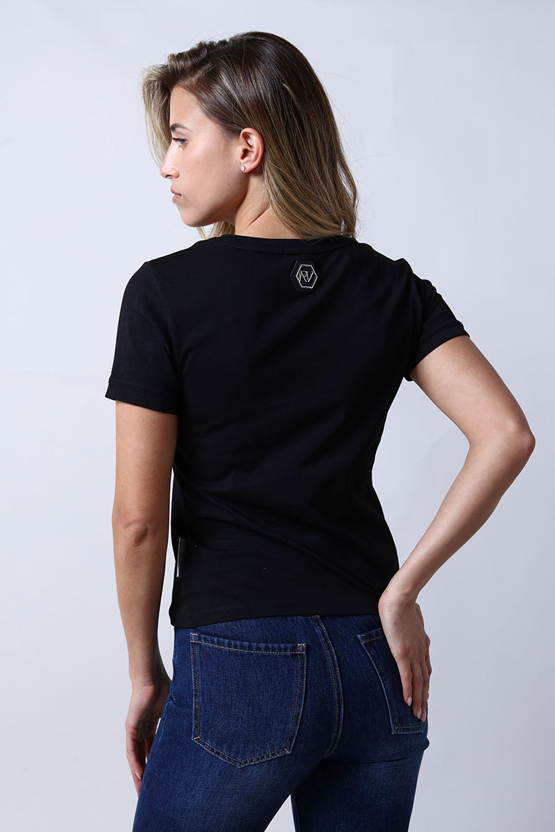 חולצת טי שירט ROBERTO VINO בצבע שחור לנשים