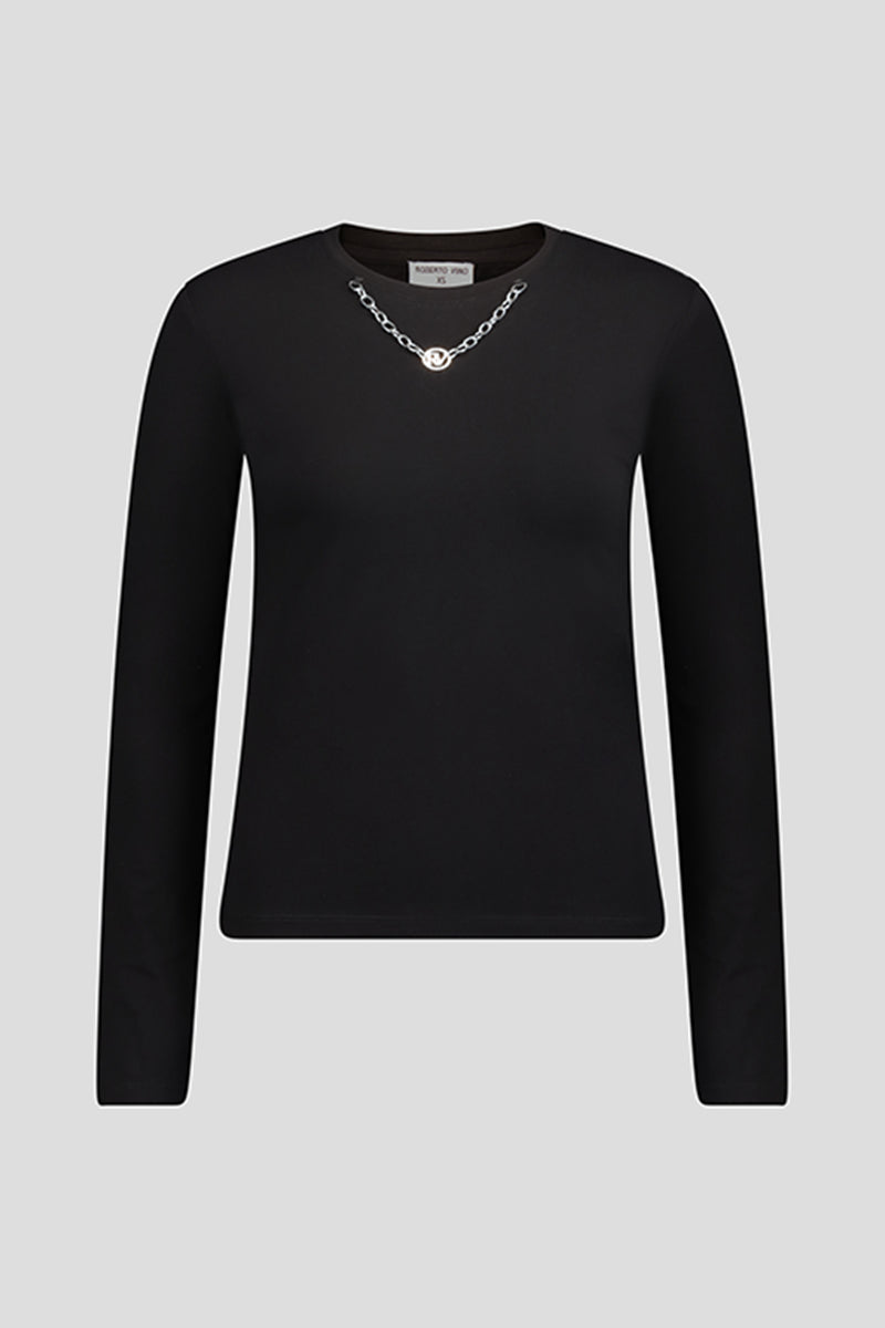 חולצת טי שירט לנשים ROBERTO VINO בצבע שחור