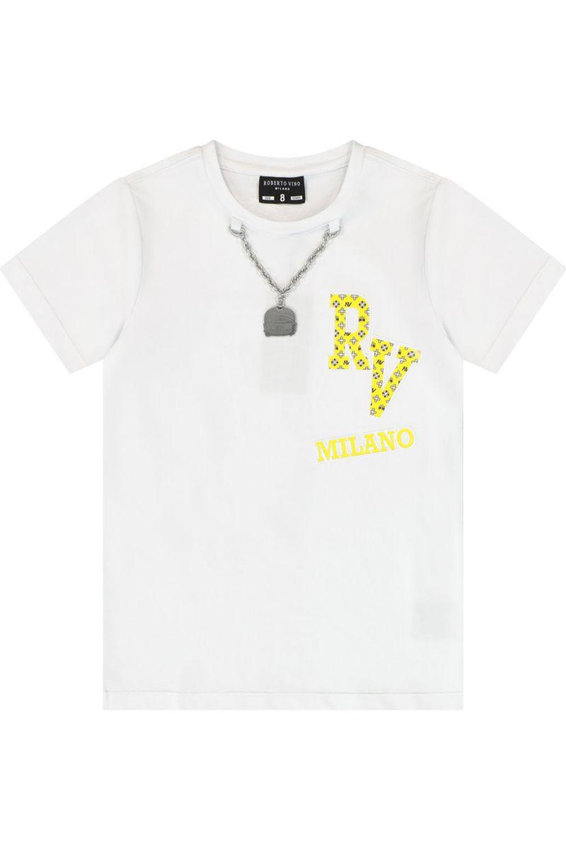 חולצת טי שרט ROBERTO VINO מעוטרת תליון לילדים