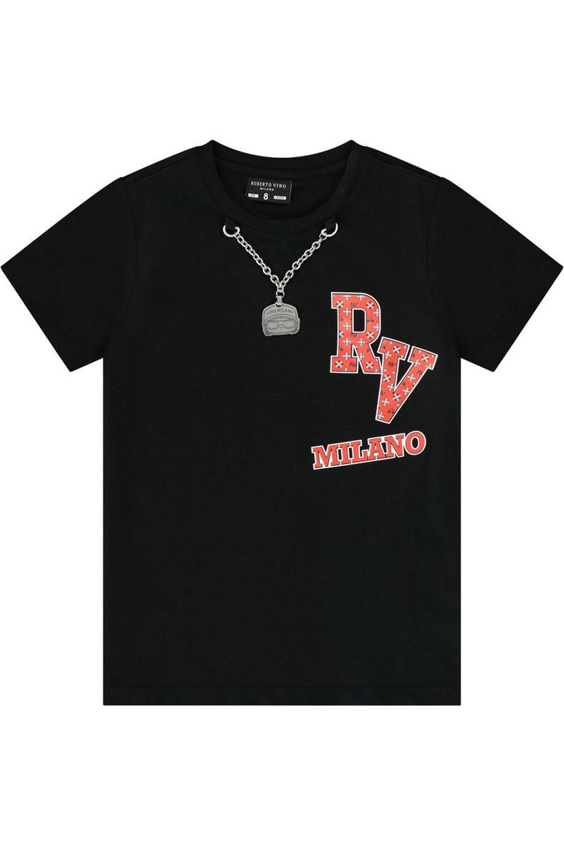 חולצת טי שרט ROBERTO VINO מעוטרת תליון לילדים