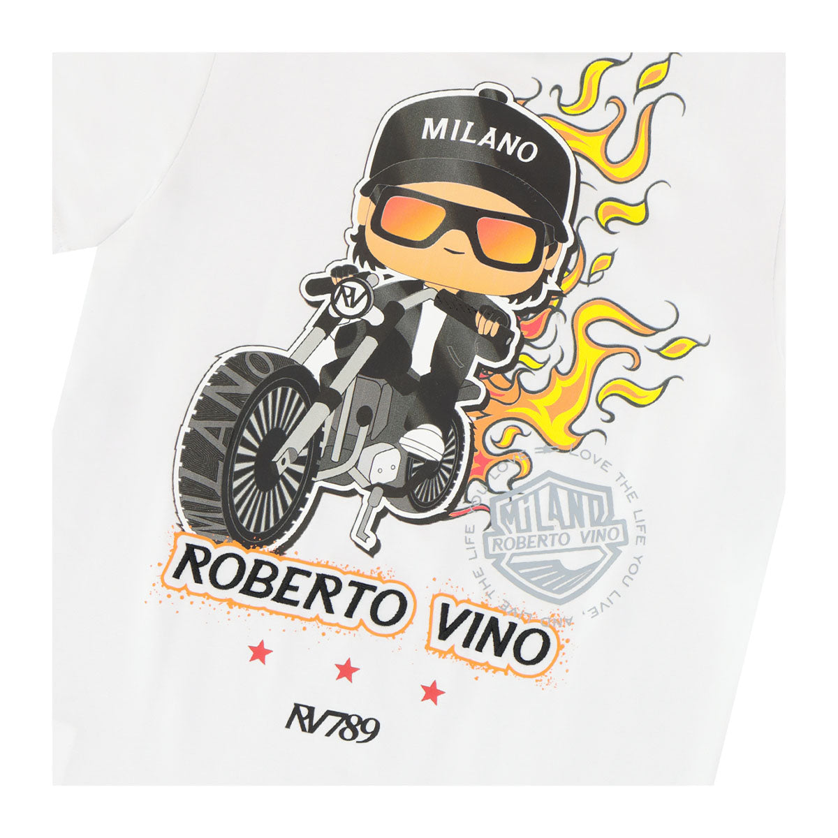 חולצת טי שרט ROBERTO VINO ילד על אופנוע לילדים
