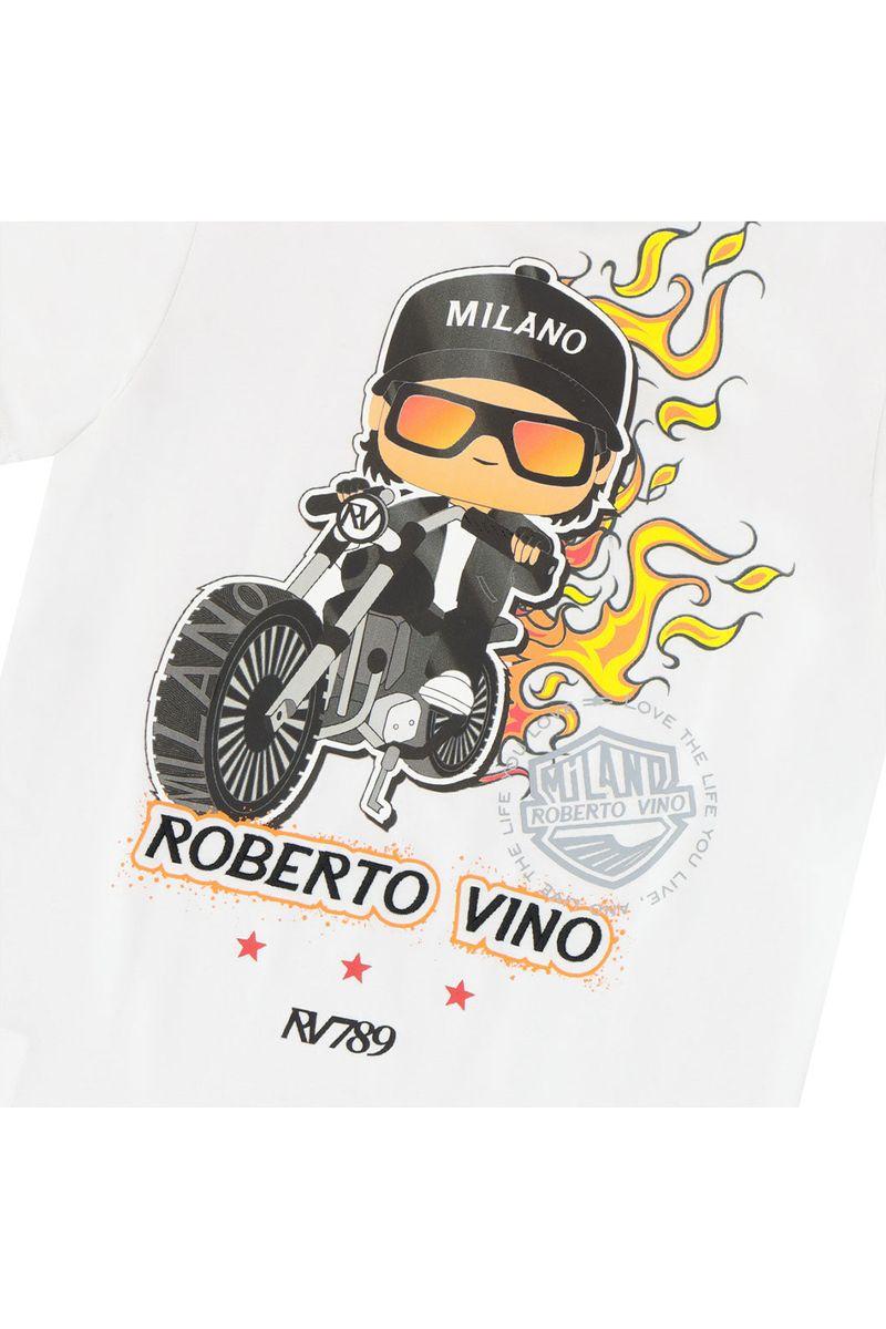 חולצת טי שרט ROBERTO VINO ילד על אופנוע לילדים