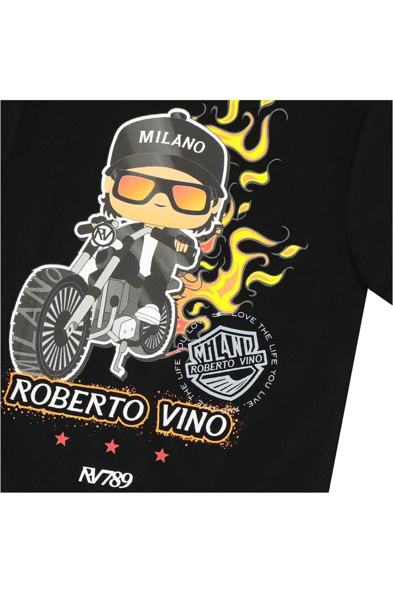 חולצת טי שרט ROBERTO VINO ילד על אופנוע לילדים