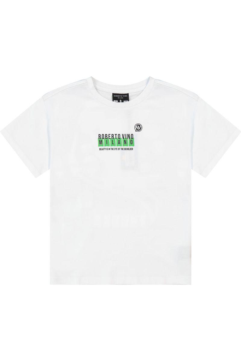 חולצת טי שרט ROBERTO VINO הדפס אחורי ילד דור ה-Z לילדים