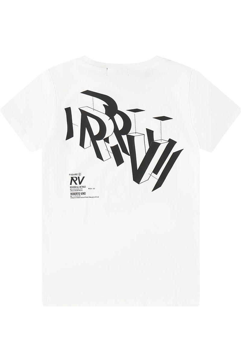 חולצת טישירט ROBERTO VINO EXCLUSIVE הדפס אחורי לילדים White / 4Y