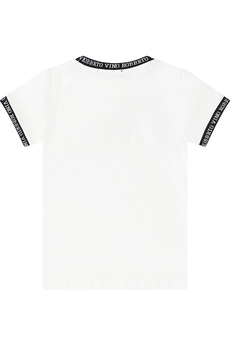 חולצת טישירט ROBERTO VINO LIMITED EDITION לוגו בצווארון לילדים White / 4Y