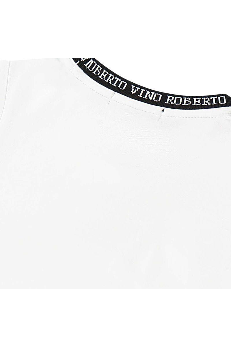 חולצת טישירט ROBERTO VINO LIMITED EDITION לוגו בצווארון לילדים White / 4Y