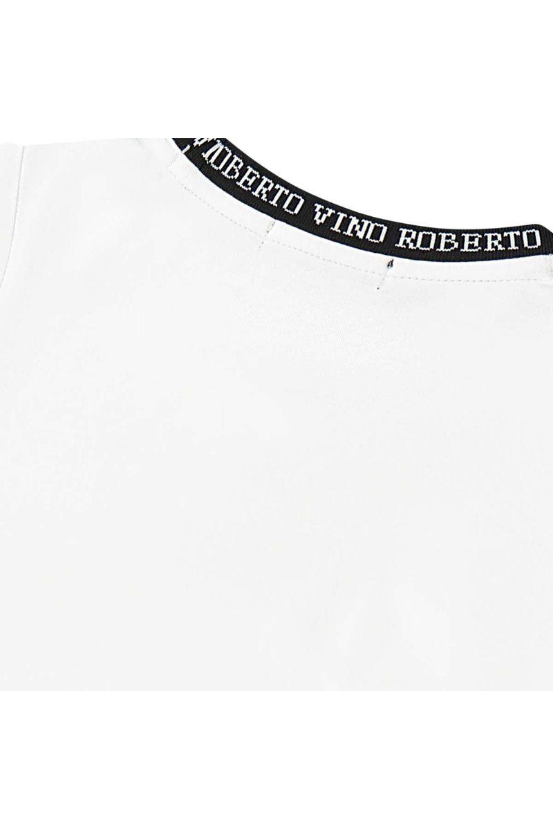 חולצת טישירט ROBERTO VINO LIMITED EDITION לוגו בצווארון לילדים White / 4Y