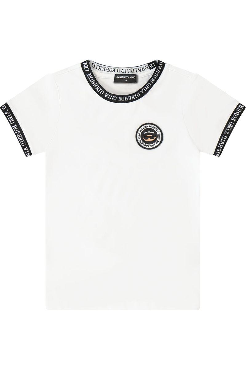 חולצת טישירט ROBERTO VINO LIMITED EDITION לוגו בצווארון לתינוקות