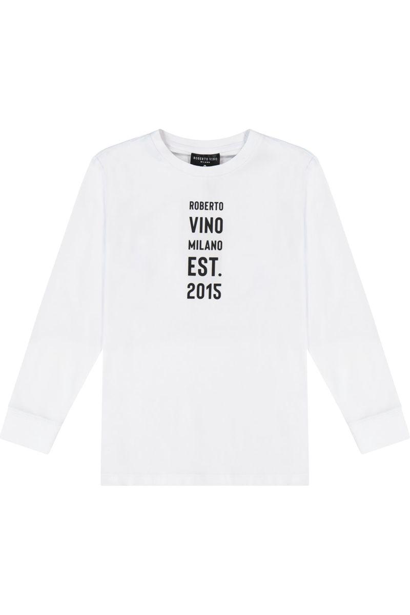 חולצת טי שרט ROBERTO VINO BACK TO BLACK ארוכה לילדים