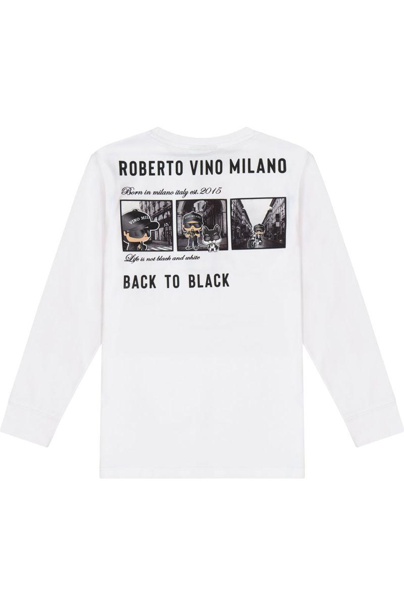 חולצת טי שרט ROBERTO VINO BACK TO BLACK ארוכה לילדים