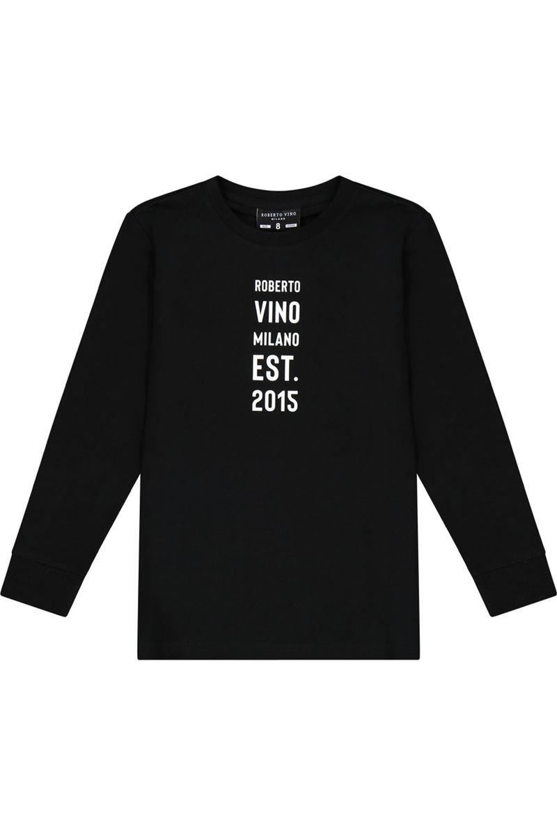 חולצת טי שרט ROBERTO VINO BACK TO BLACK ארוכה לילדים
