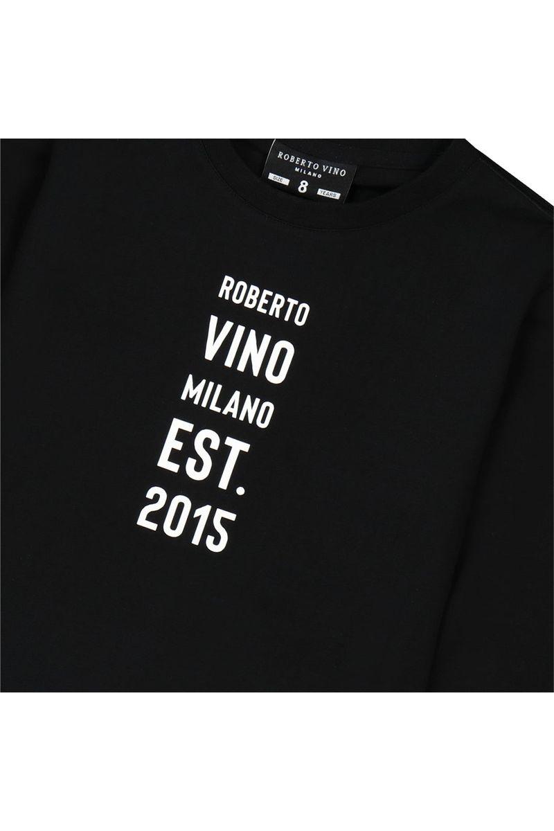 חולצת טי שרט ROBERTO VINO BACK TO BLACK ארוכה לילדים