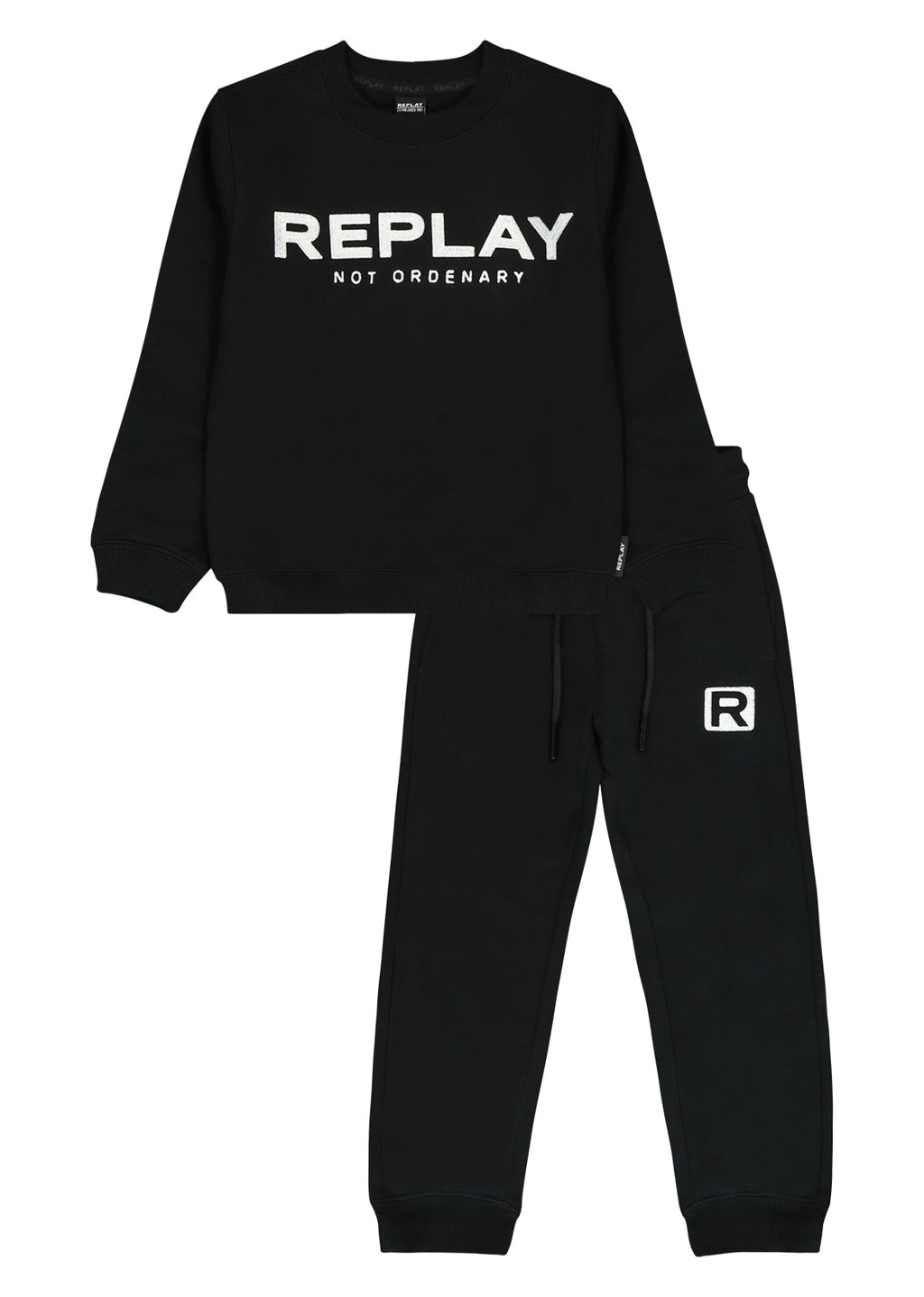 חליפת טרנינג REPLAY לוגו מותג באמצע לילדים BLACK / 4Y