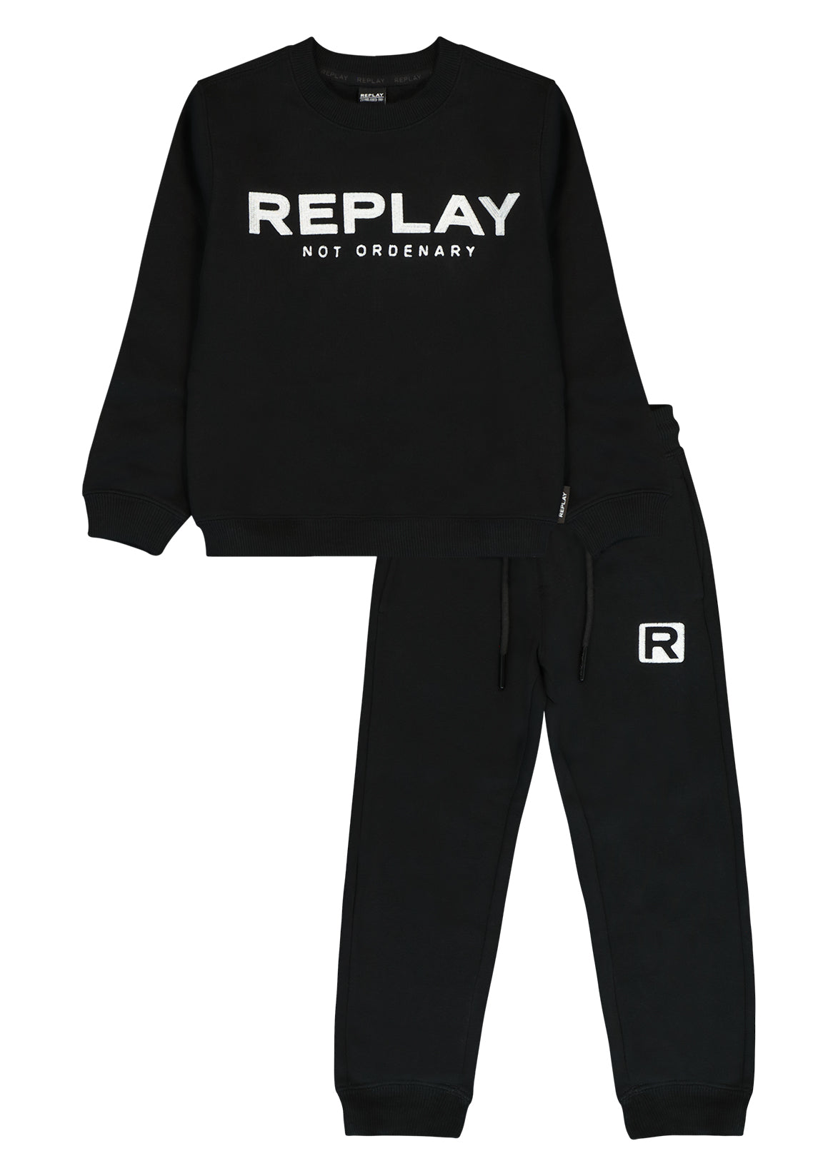 חליפת טרנינג REPLAY לוגו מותג באמצע לילדים BLACK / 4Y