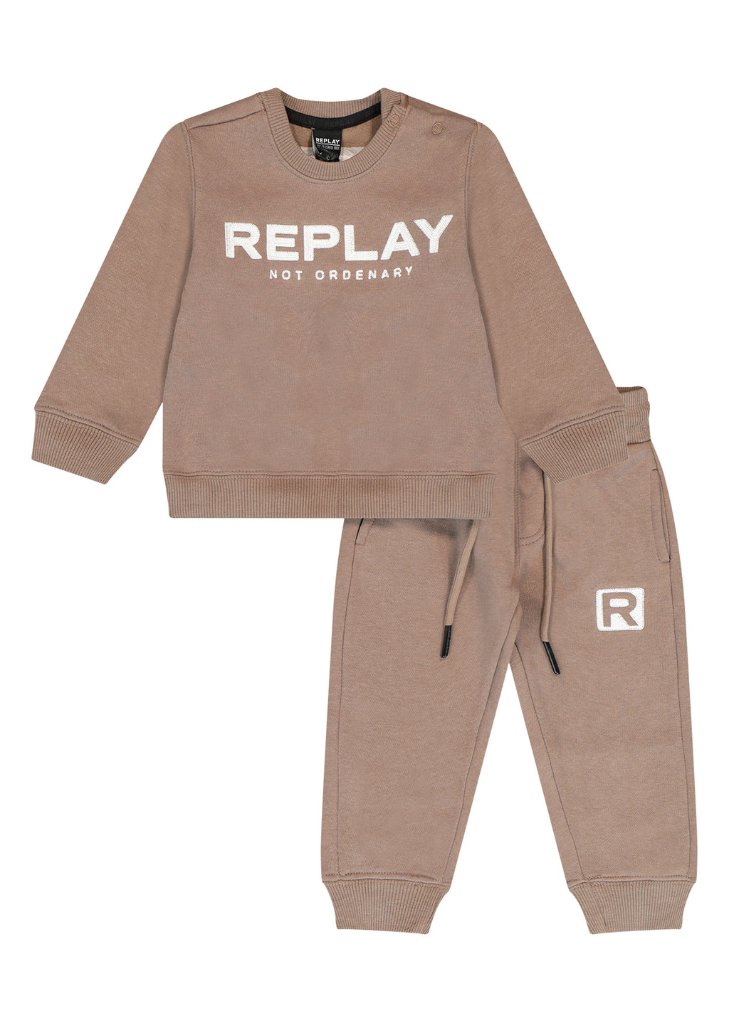 חליפת טרנינג REPLAY לוגו מותג באמצע לתינוקות BROWN / 3-6M