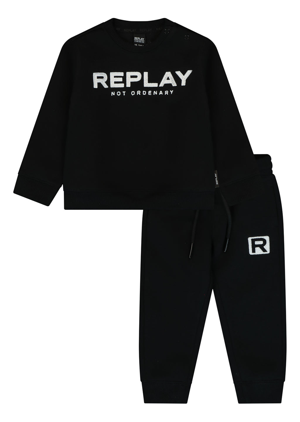 חליפת טרנינג REPLAY לוגו מותג באמצע לתינוקות BLACK / 3-6M
