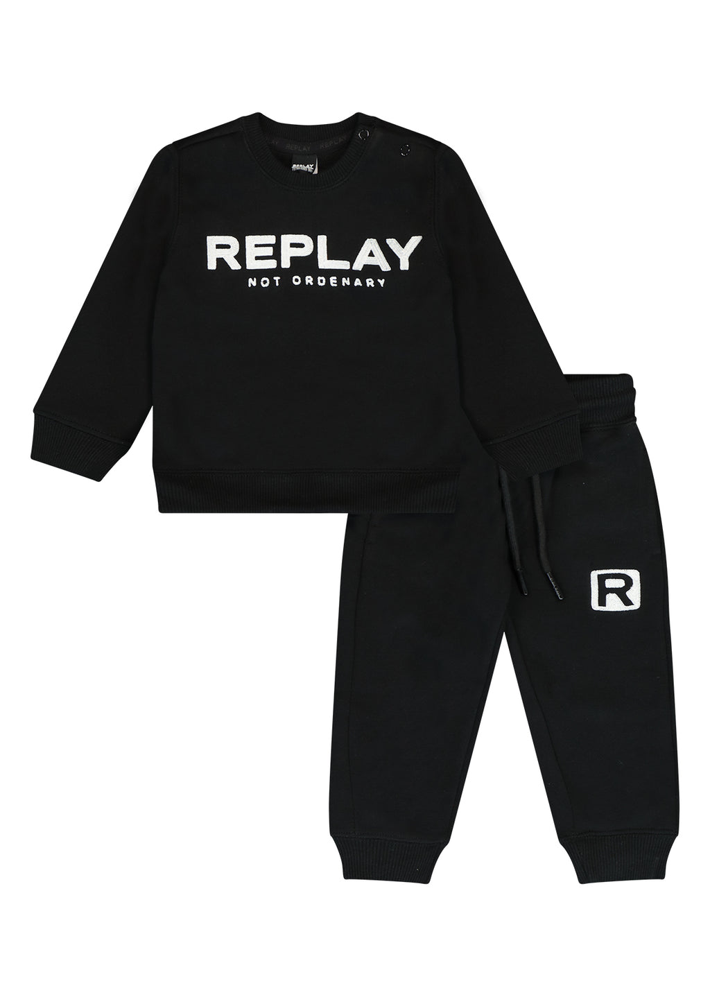 חליפת טרנינג REPLAY לוגו מותג באמצע לתינוקות BLACK / 3-6M