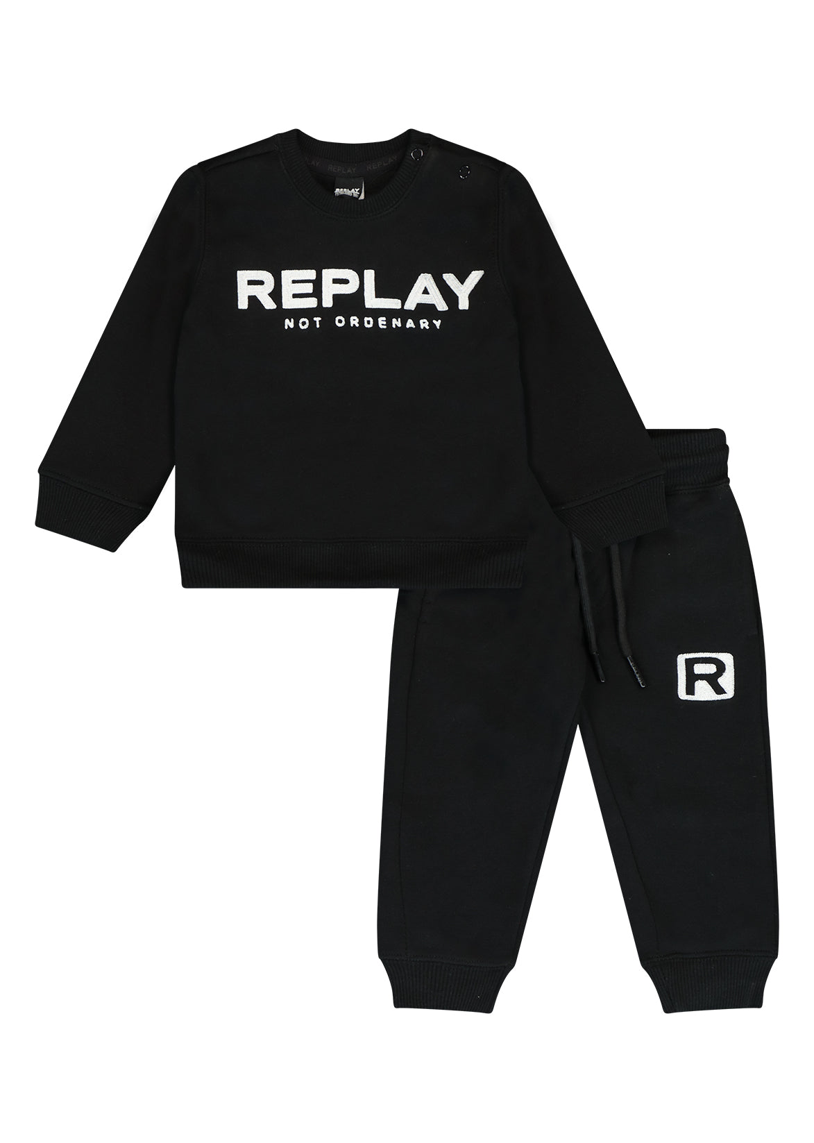 חליפת טרנינג REPLAY לוגו מותג באמצע לתינוקות BLACK / 3-6M