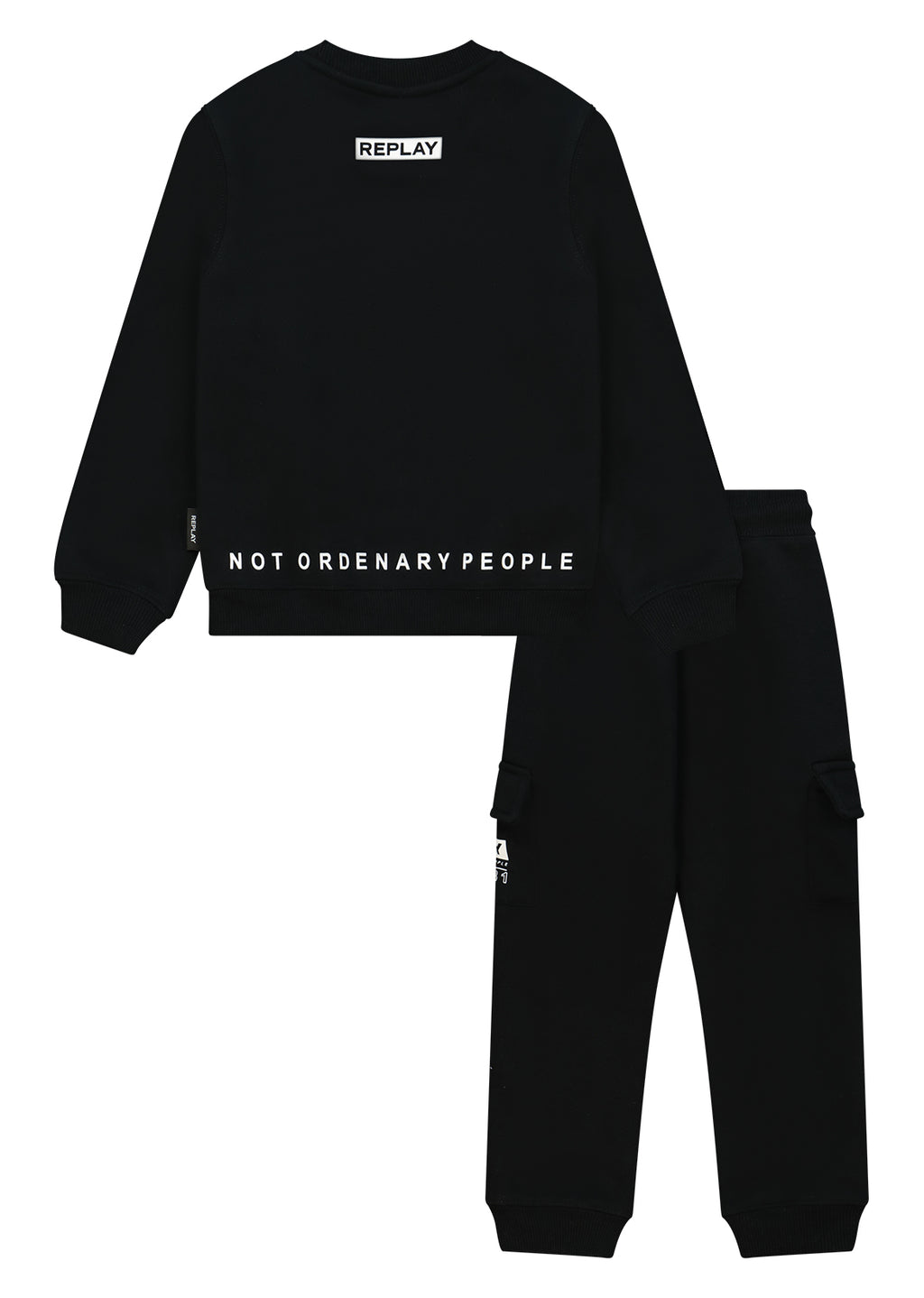 חליפת טרנינג REPLAY לוגו מותג גדול בצד לילדים BLACK / 4Y